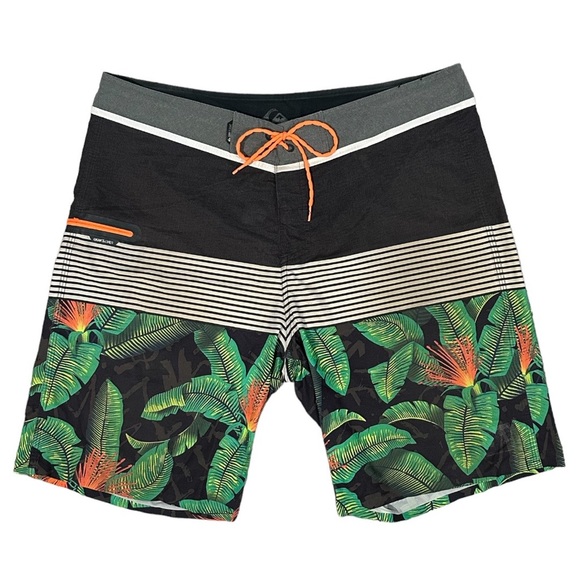 Quiksilver Mens Board Shorts Multicolor Multi Print Drawstring Pockets 36 - Picture 1 of 8